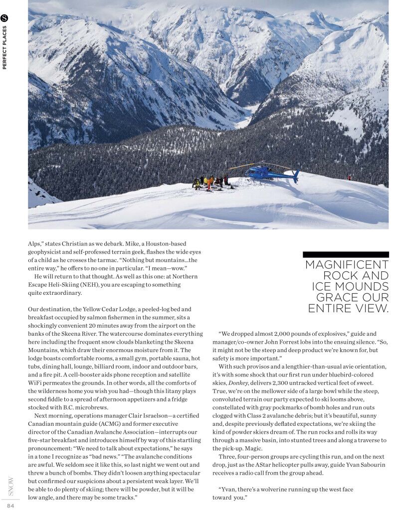 Snow Magazine article- All quiet on the Northern Front
