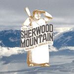 Sherwood Mountian Brewery logo superimposed over an image of the Skeena mountains and river